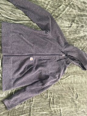 Carhartt Gray Zip‑Front Hooded Fleece Jacket